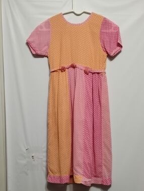 Vintage Cornelloki Girls' Two-Tone Pink & Peach‎ Polka Dot Dress